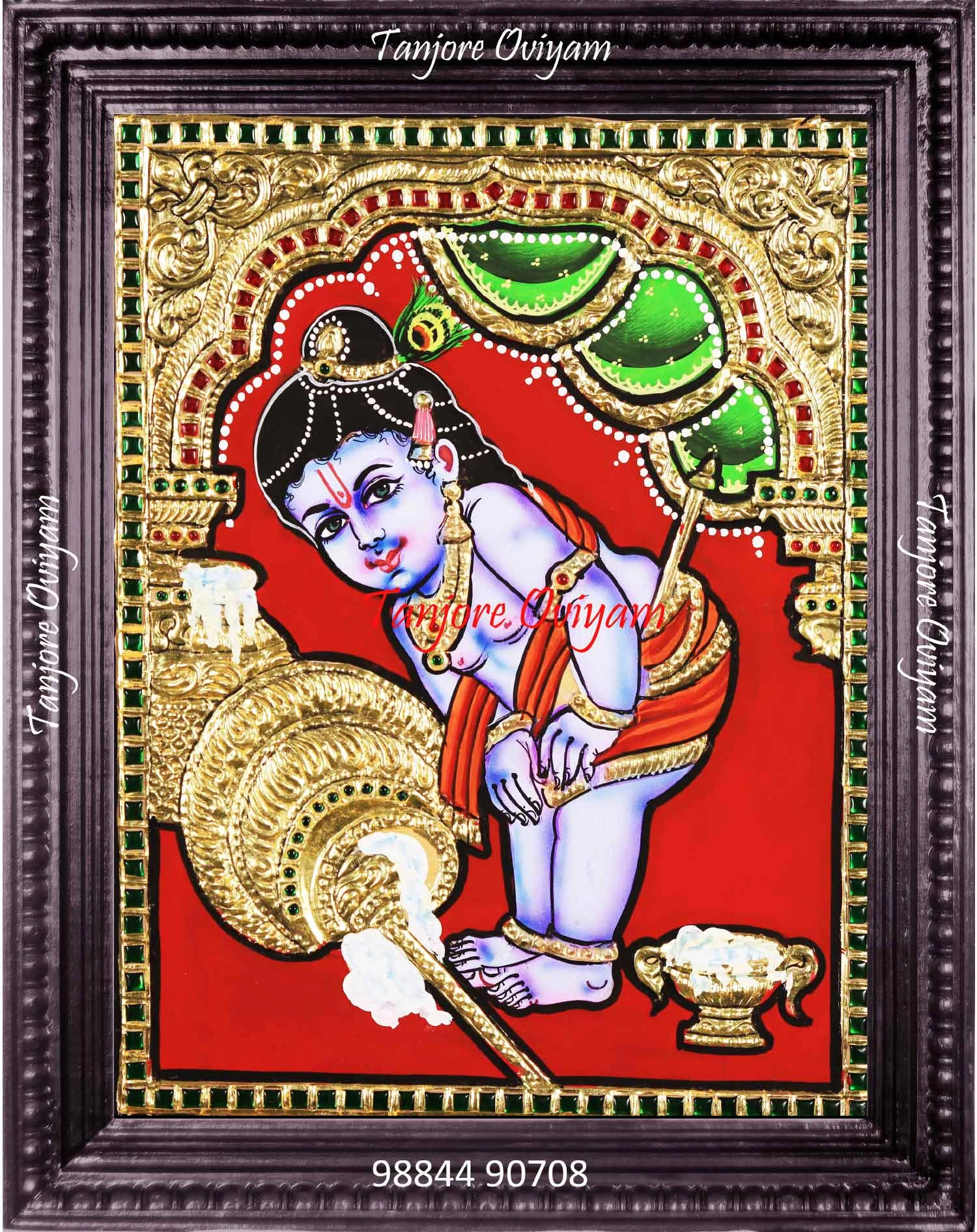  Baby Krishna Art in Tanjore Style